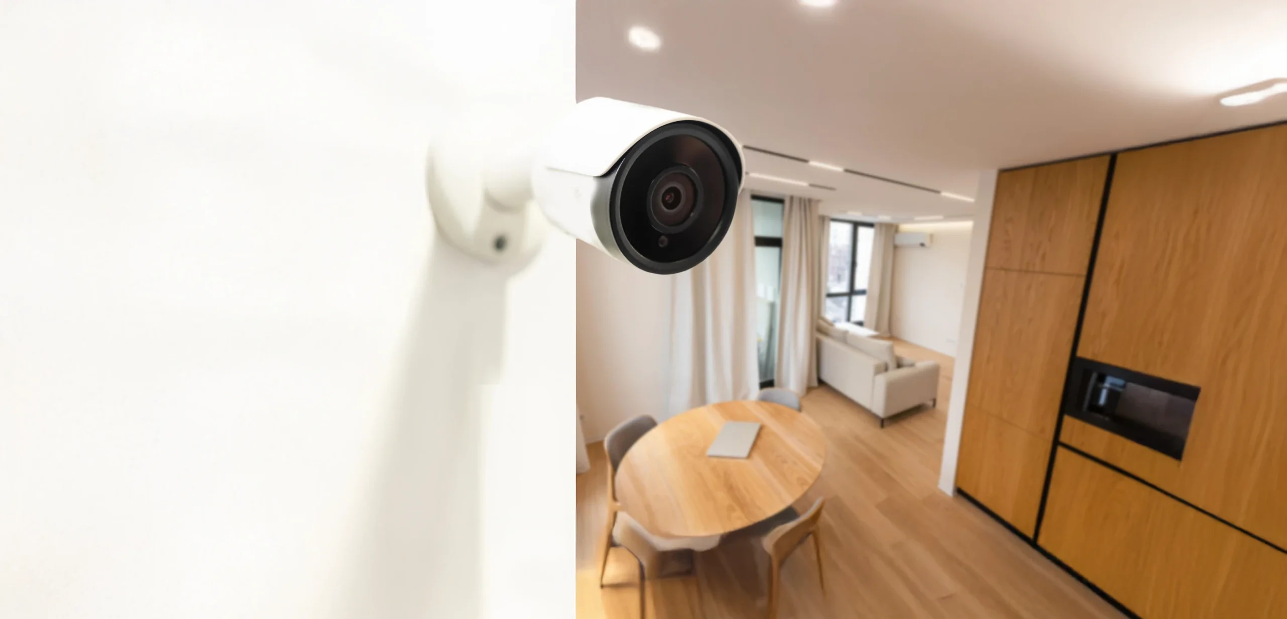Security camera in modern living space.