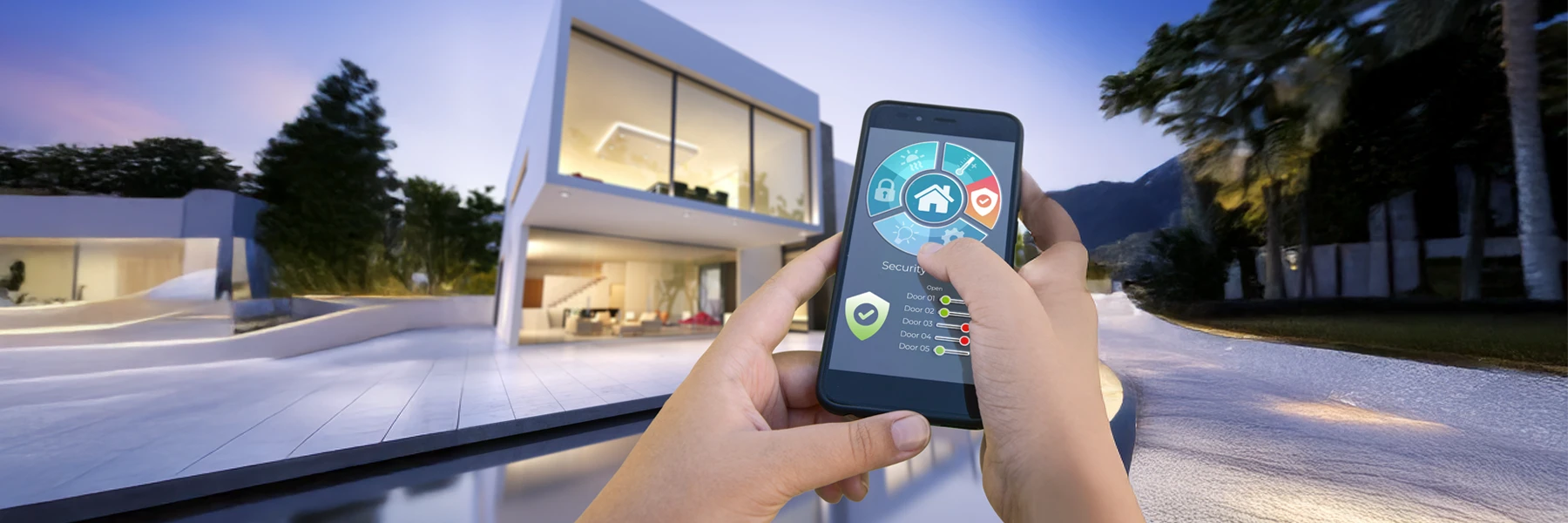 Smart home security controlled by smartphone app