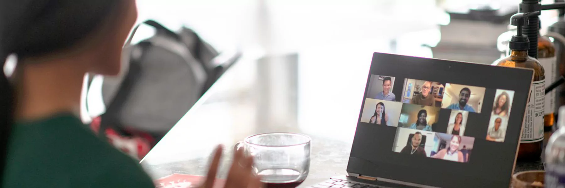 someone looking focused at the computer