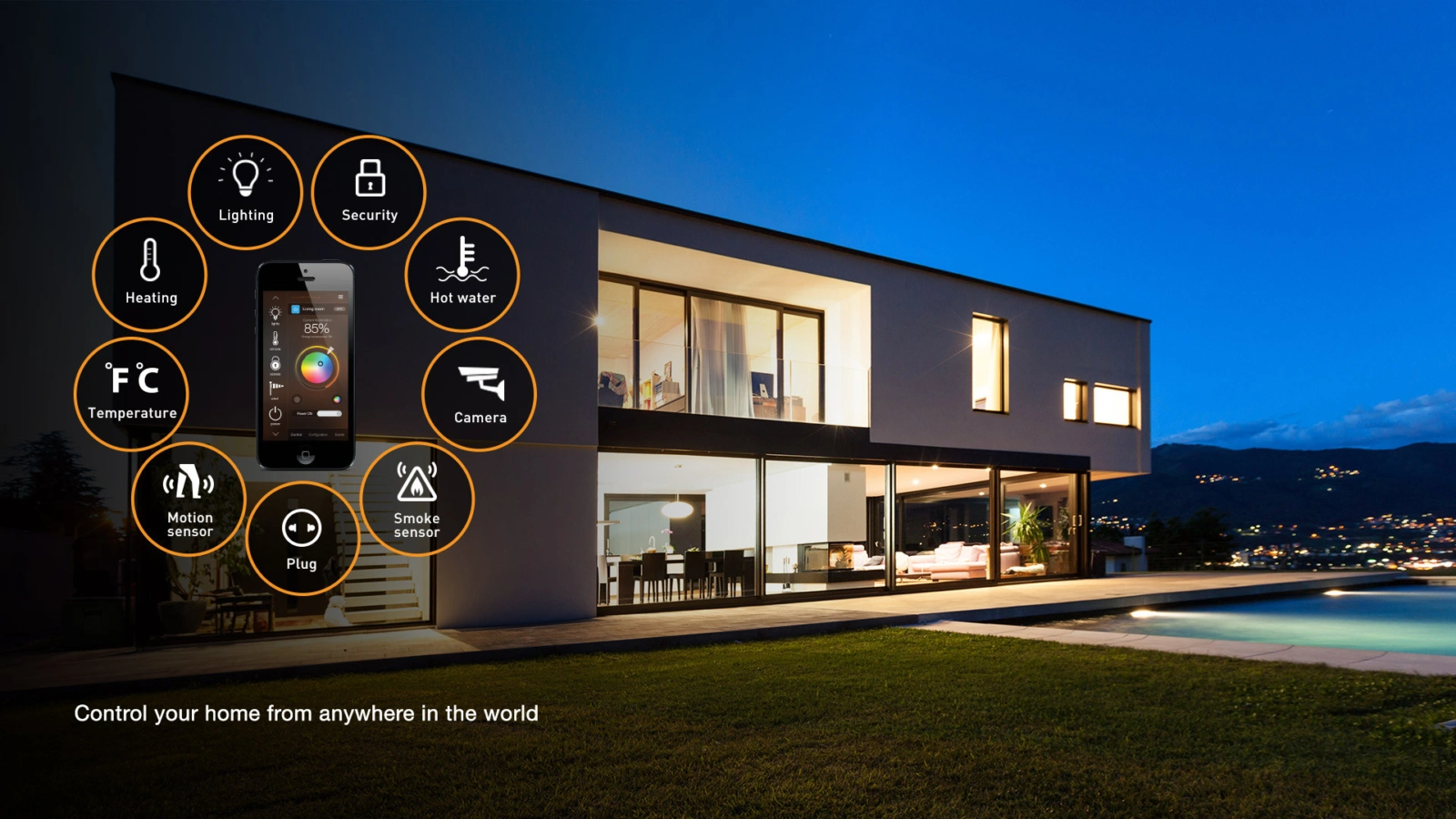 Smart home features for remote control management.