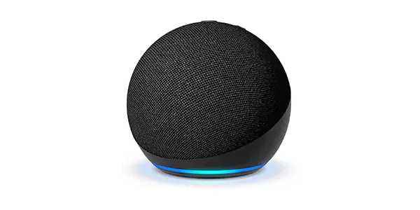 Smart speaker with voice assistant and LED light ring